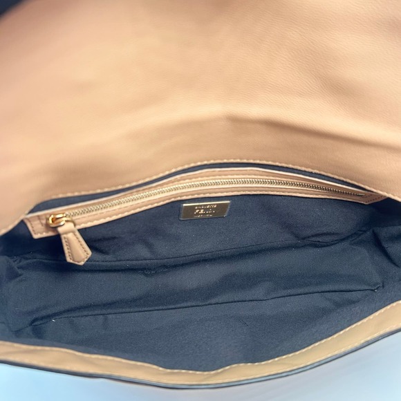 Fendi Nappa FF 1974 Embossed Baguette Bag Beige - Picture 10 of 15